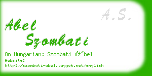 abel szombati business card